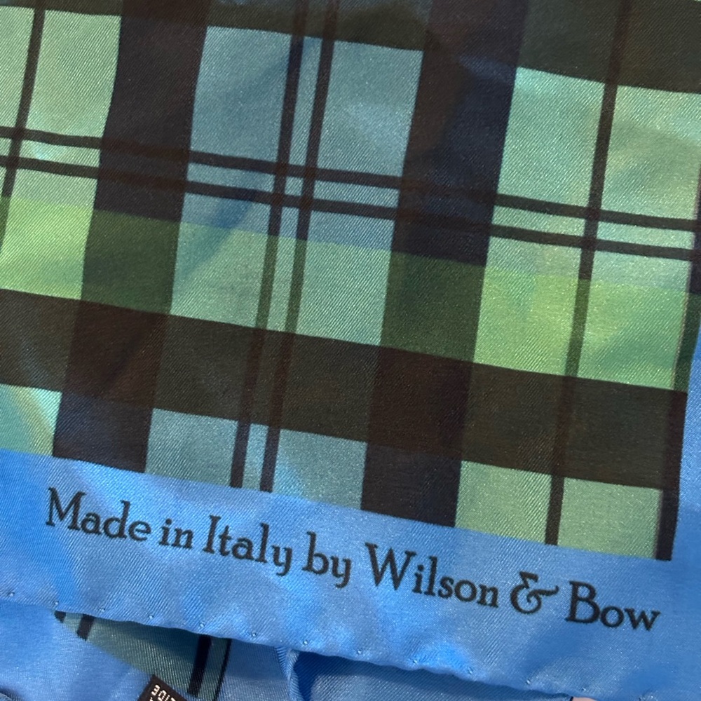 Wilson & Bow Blue and Green Plaid Scarf